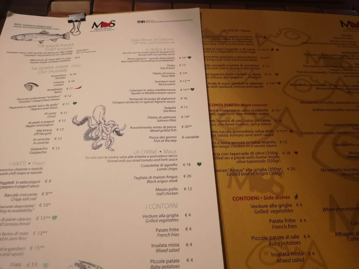 Mos Restaurant Alghero Photo Menu 10