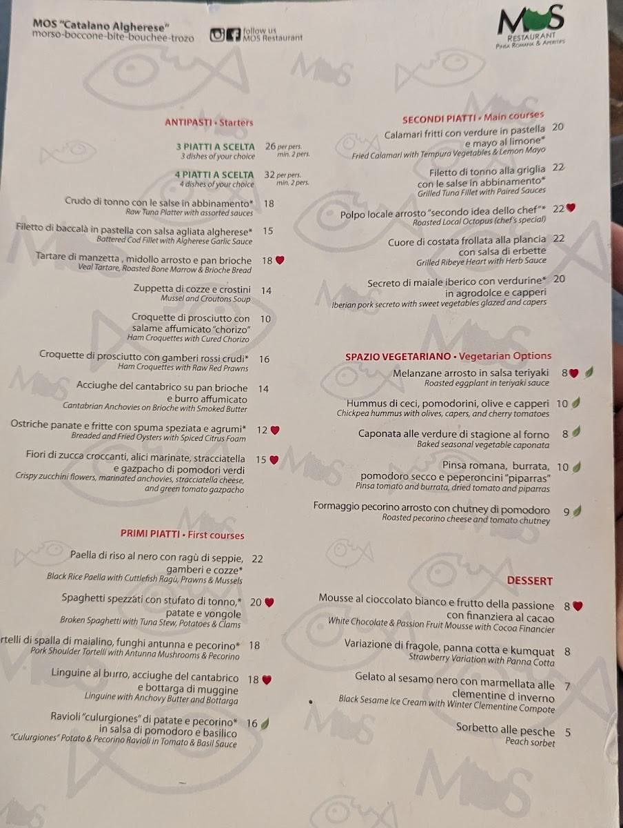 Mos Restaurant Alghero Photo Menu 9