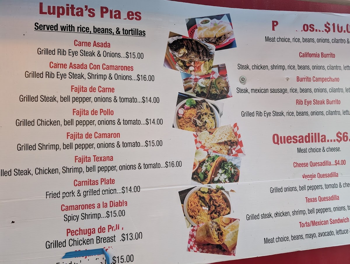 Lupita's Mexican Fast Food Perdido Key Photo Menu 9
