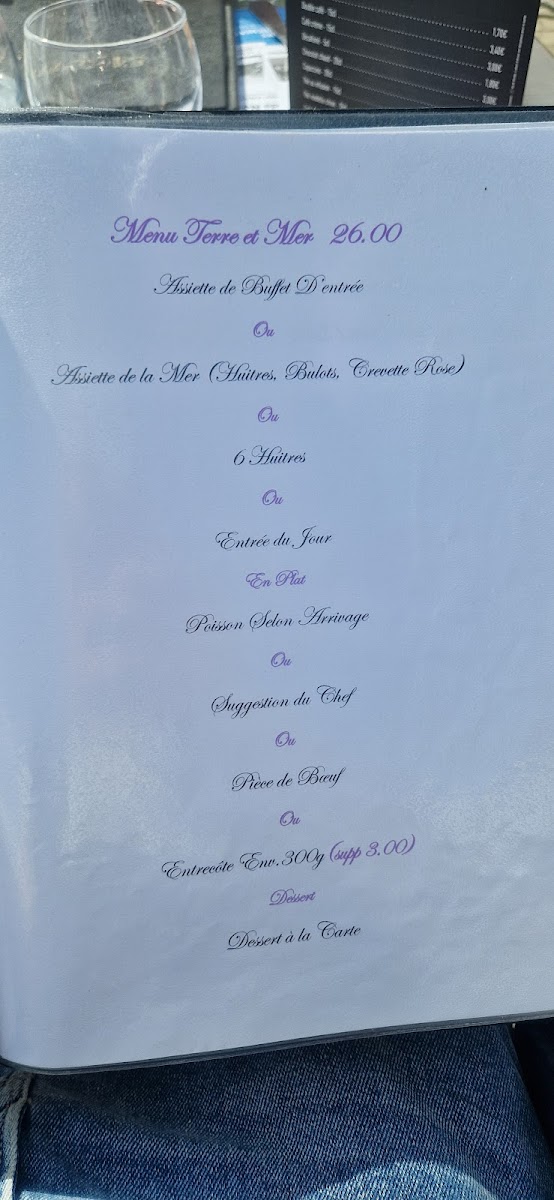 Le Sexton Côté Mer Photo Menu 1