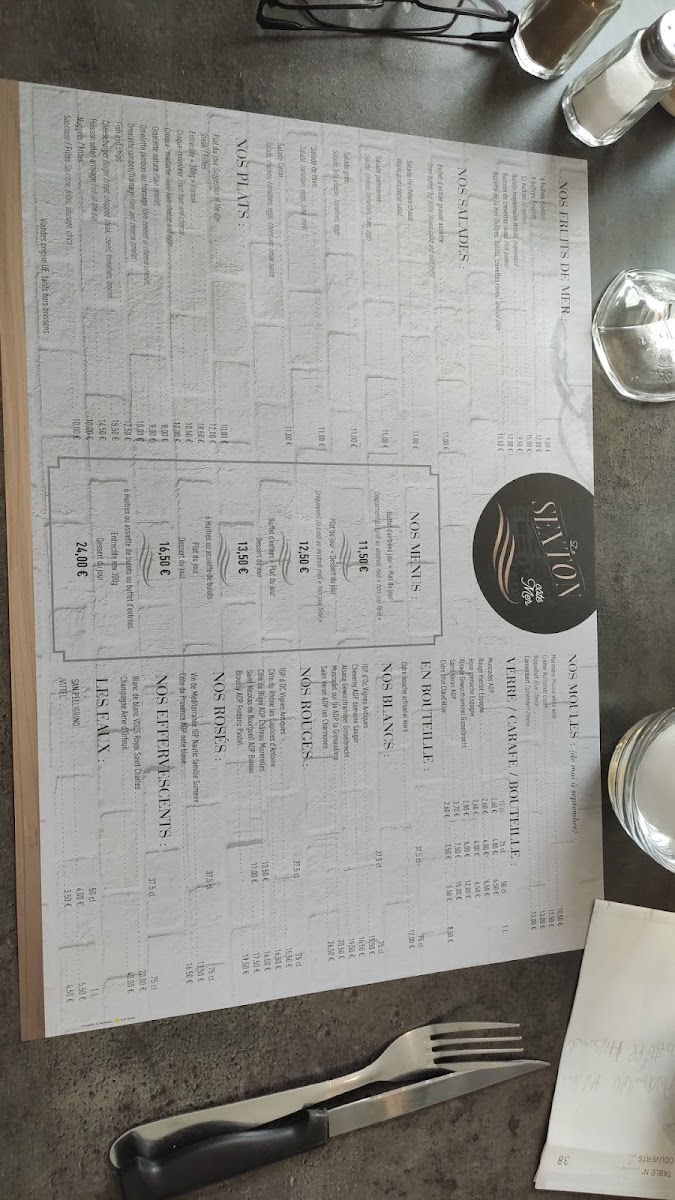 Le Sexton Côté Mer Photo Menu 4