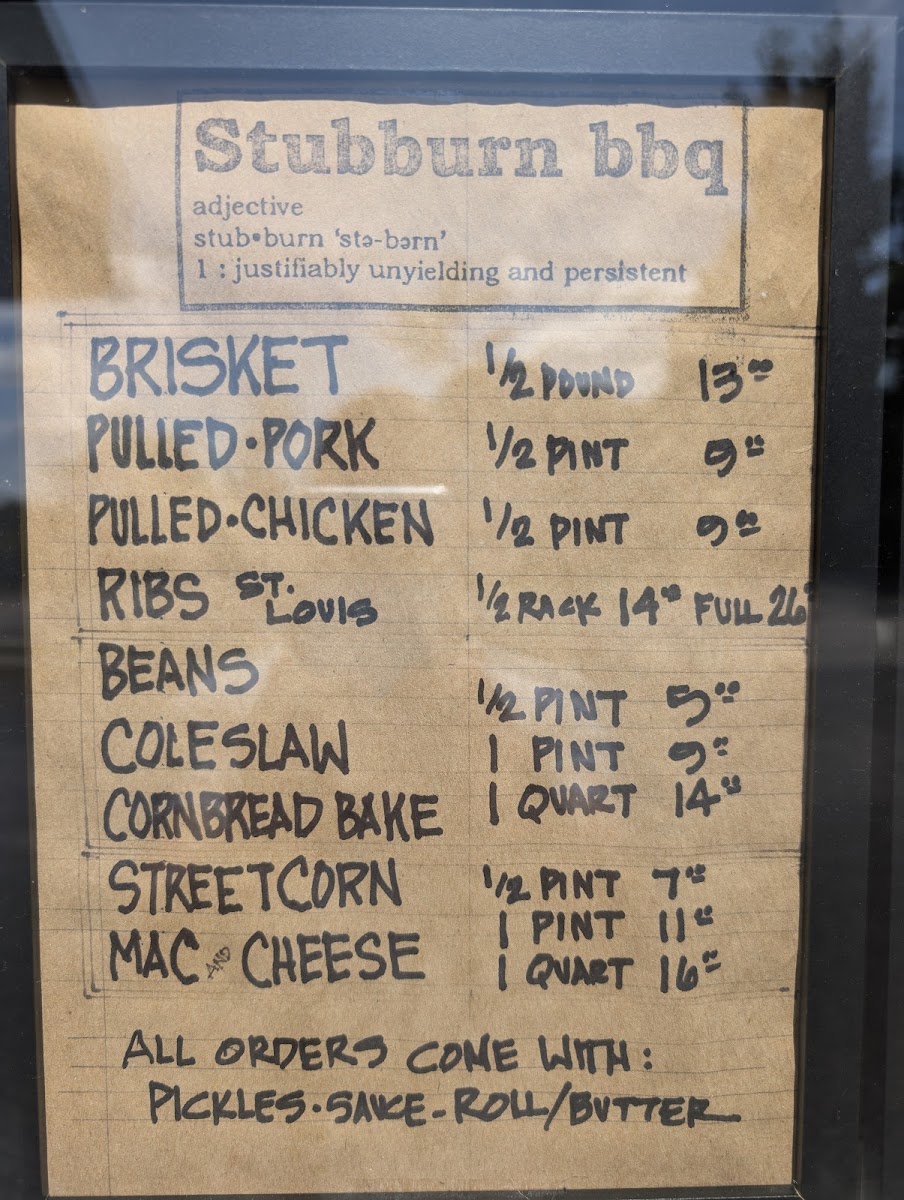 Stubburn bbq Photo Menu 1
