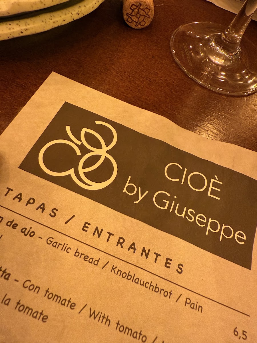 CIOÈ By Giuseppe Photo Menu 10