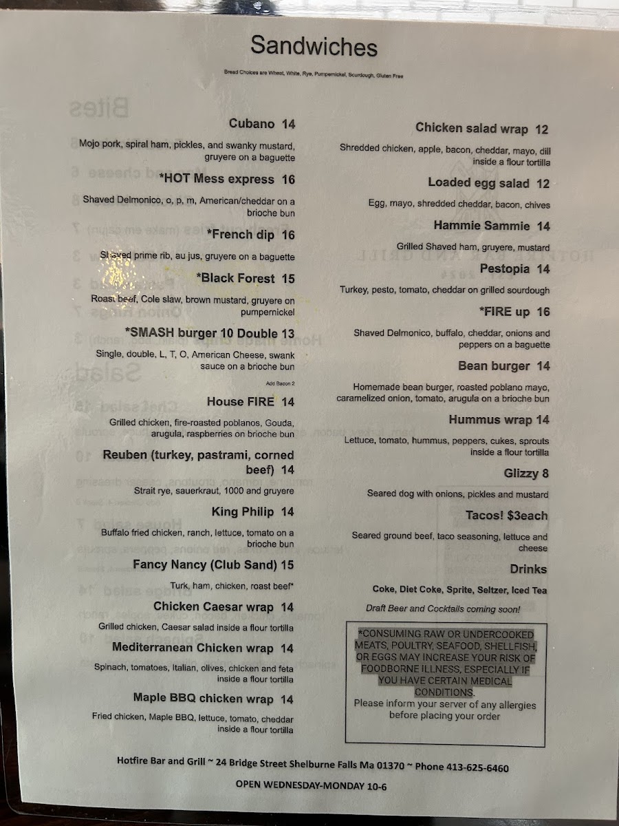 Hotfire Bar and Grill Photo Menu 8