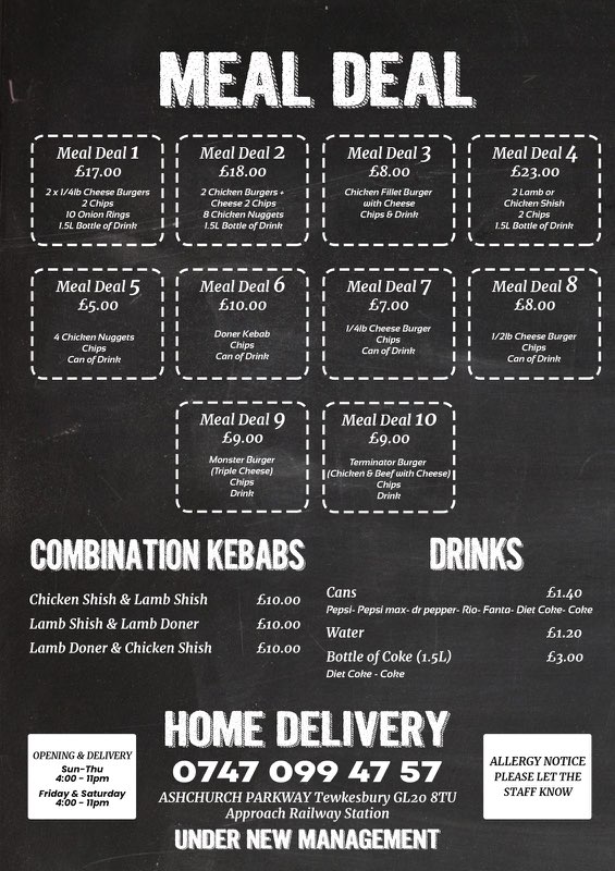 Charlie's kebab Photo Menu 1
