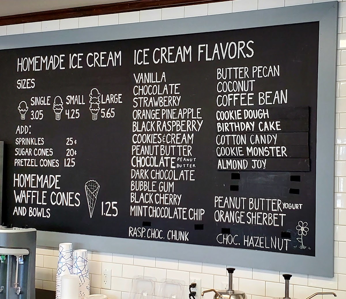 Bill Mack's Ice Cream Photo Menu 1