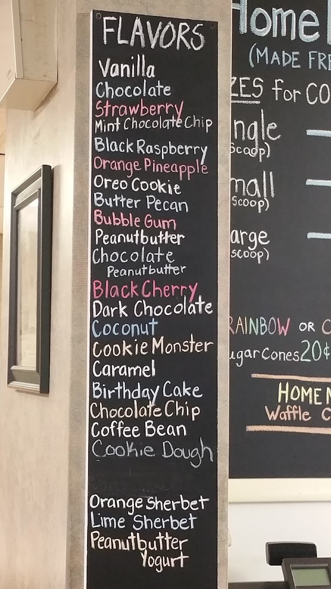 Bill Mack's Ice Cream Photo Menu 5