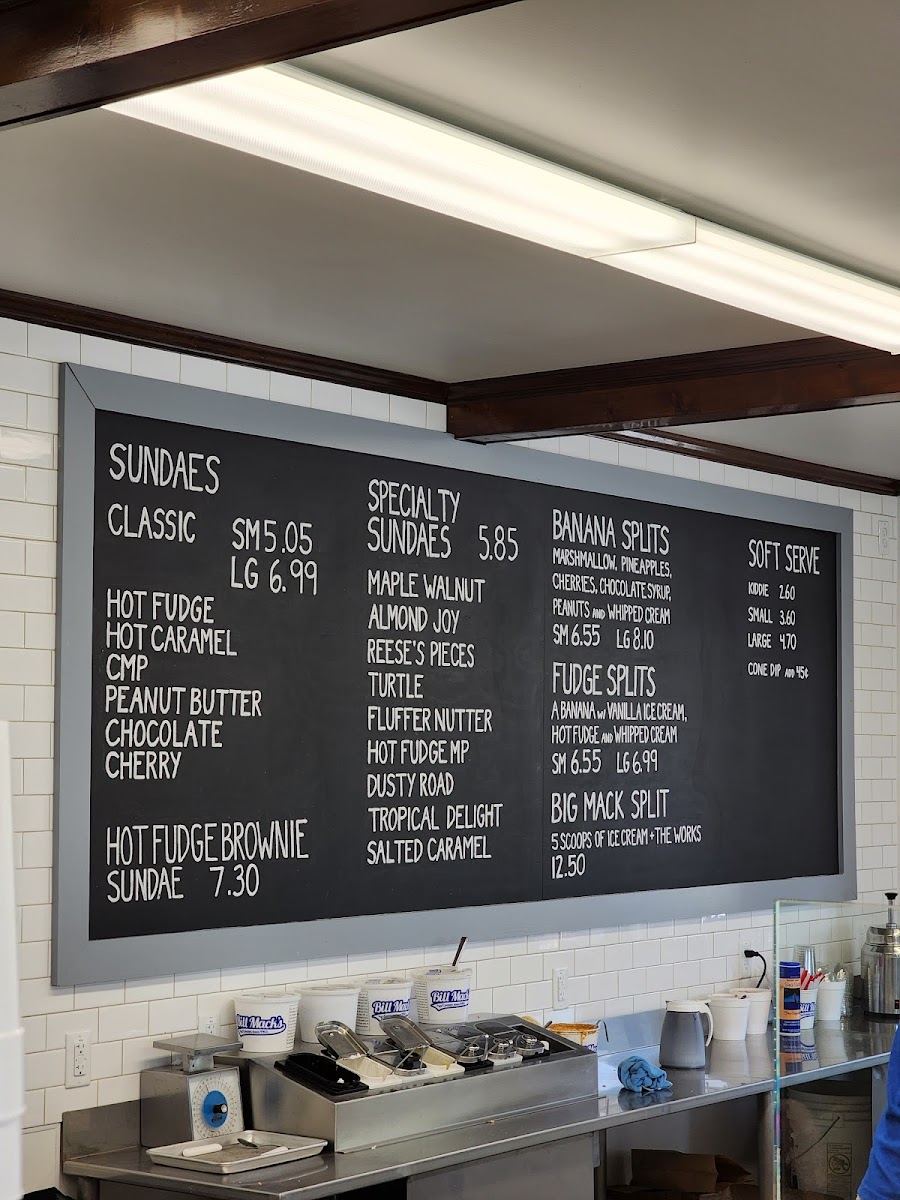 Bill Mack's Ice Cream Photo Menu 7