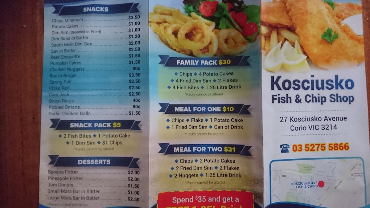 Kosciusko Avenue Fish & Chips Photo Menu 4