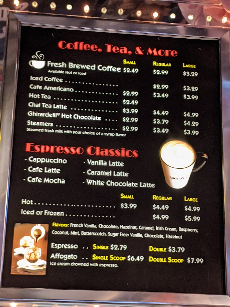 Capitol Theatre Coffee & Ice Cream Parlor Photo Menu 2