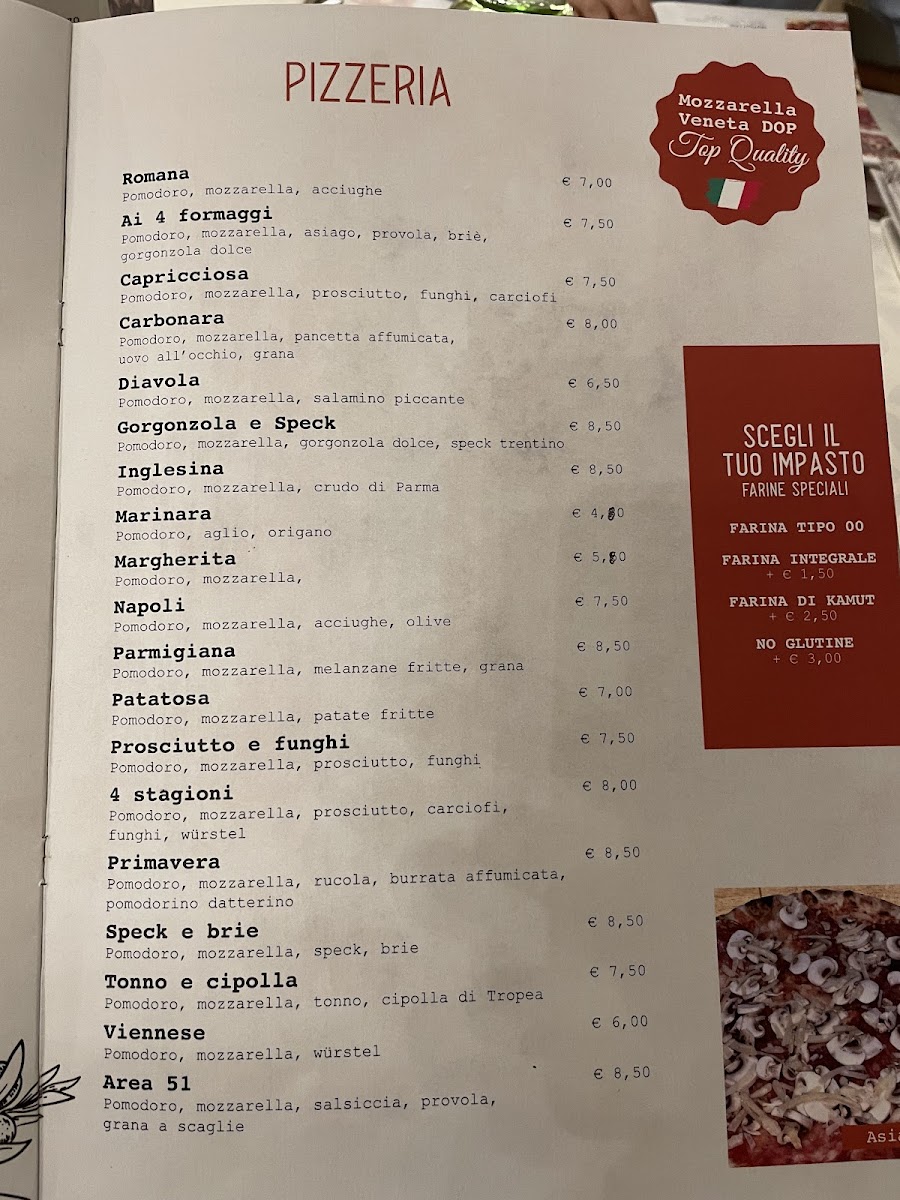 TRATTORIA PIZZERIA LA VOLPE Photo Menu 9