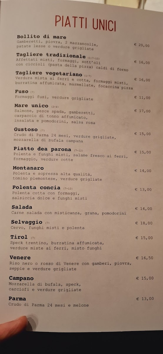 TRATTORIA PIZZERIA LA VOLPE Photo Menu 3