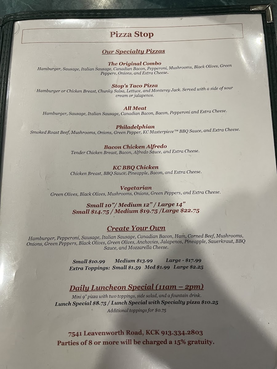Pizza Stop Photo Menu 5