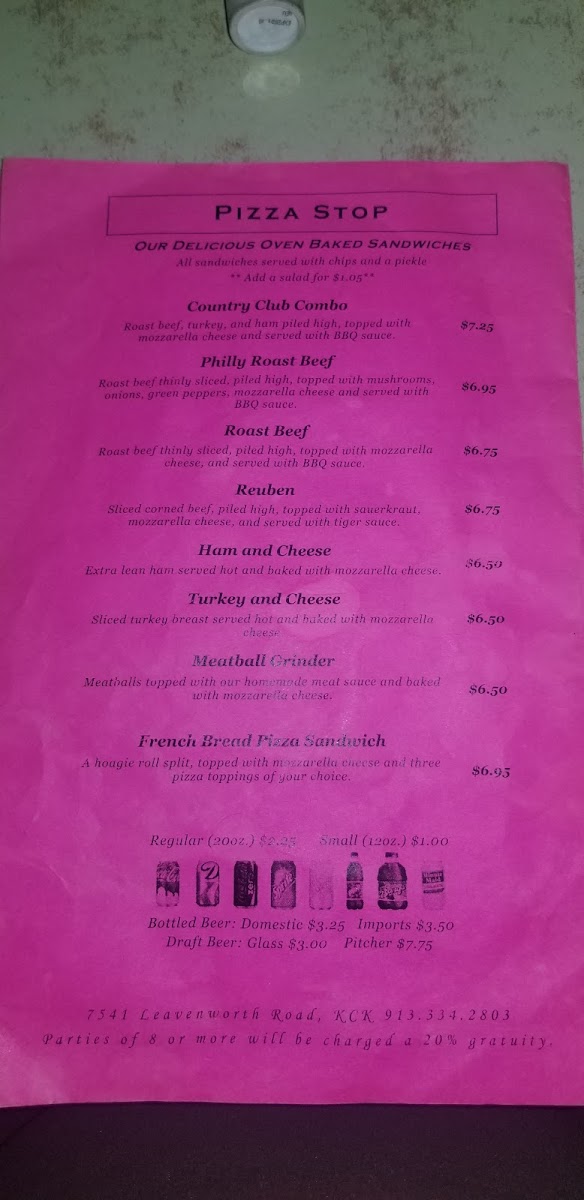 Pizza Stop Photo Menu 8
