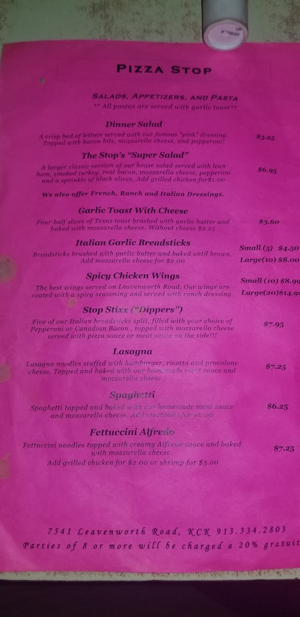 Pizza Stop Photo Menu 9