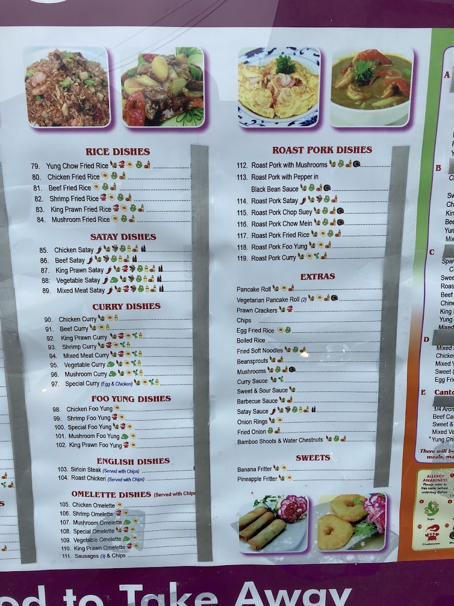 Real Ocean Chinese Takeaway Photo Menu 2