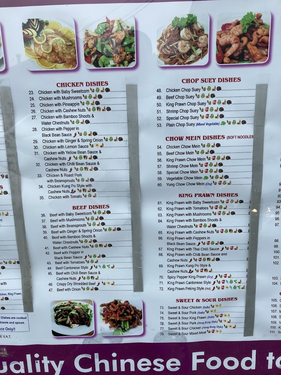 Real Ocean Chinese Takeaway Photo Menu 3