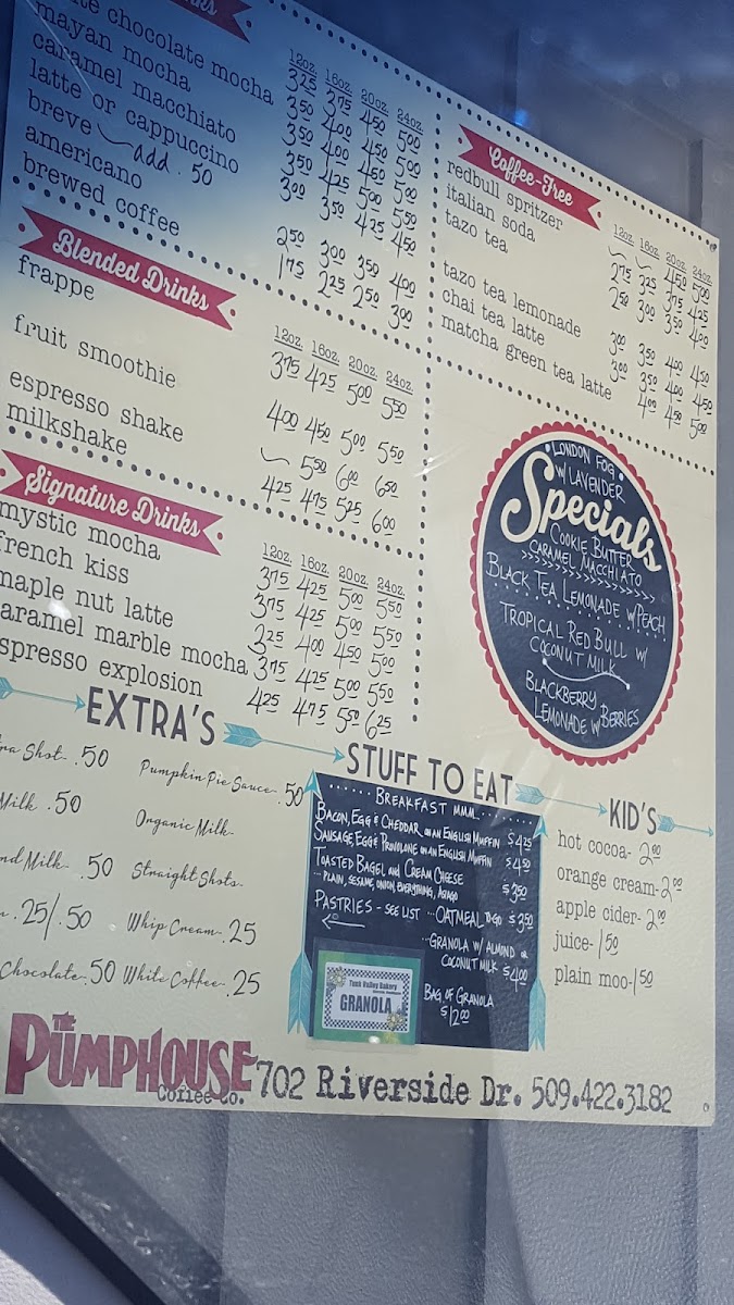 Pumphouse Coffee Photo Menu 2