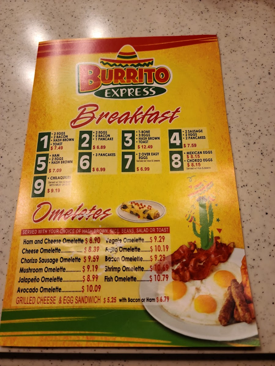 Burrito Express Pooler Photo Menu 3