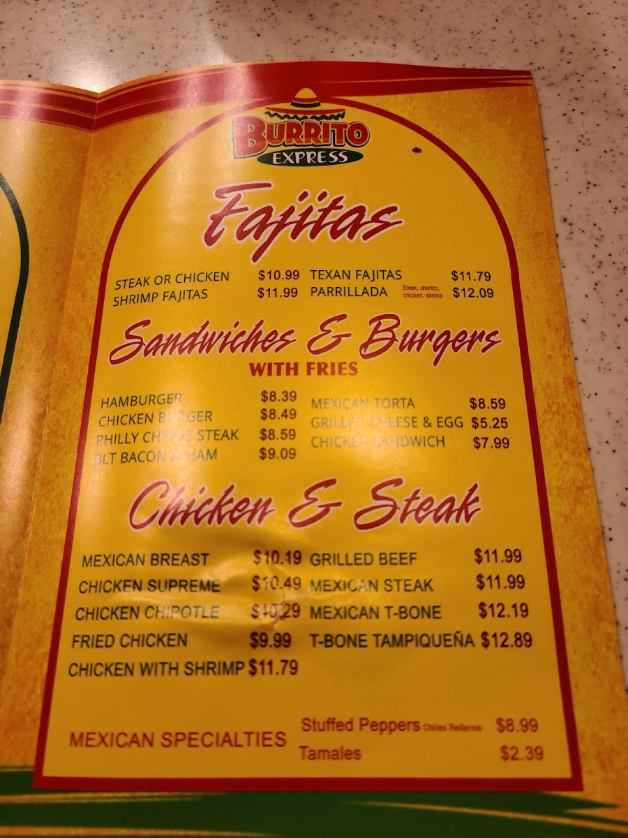 Burrito Express Pooler Photo Menu 5