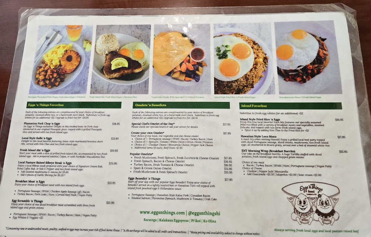 Eggs 'n Things - Waikiki Beach Eggspress Photo Menu 1