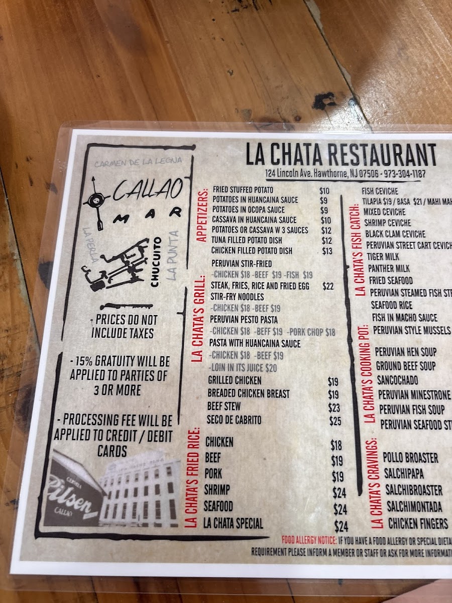La Chata Restaurant - Hawthorne NJ Photo Menu 2
