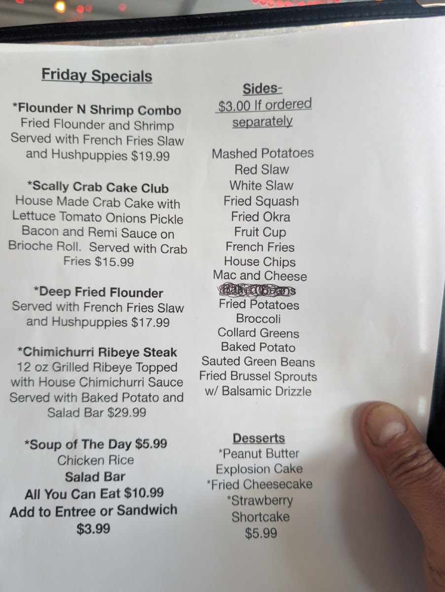 Scallywags Bar and Grill at Badin Lake Marina Photo Menu 1