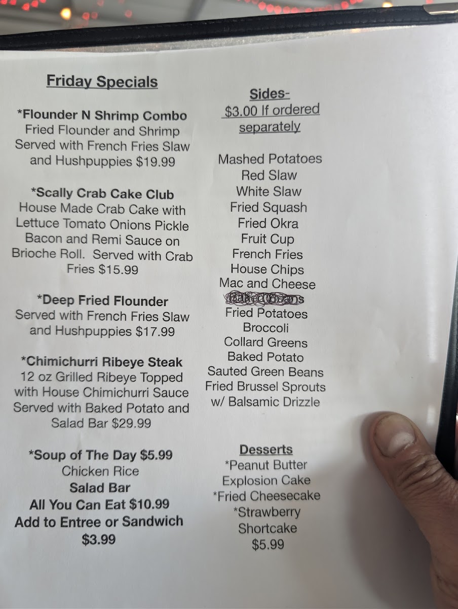 Scallywags Bar and Grill at Badin Lake Marina Photo Menu 2