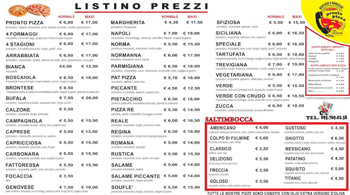 Pronto Pizza Adrano Photo Menu 1