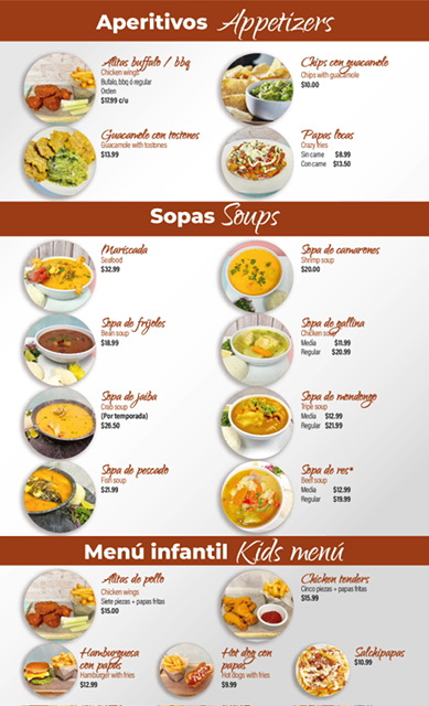 Mi Pais Family Restaurant Photo Menu 1