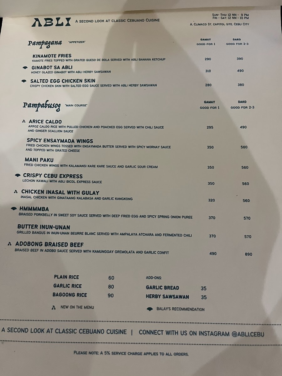 Abli Cebu Photo Menu 1