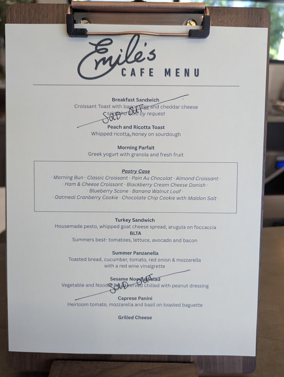 Emile's Cafe Photo Menu 3