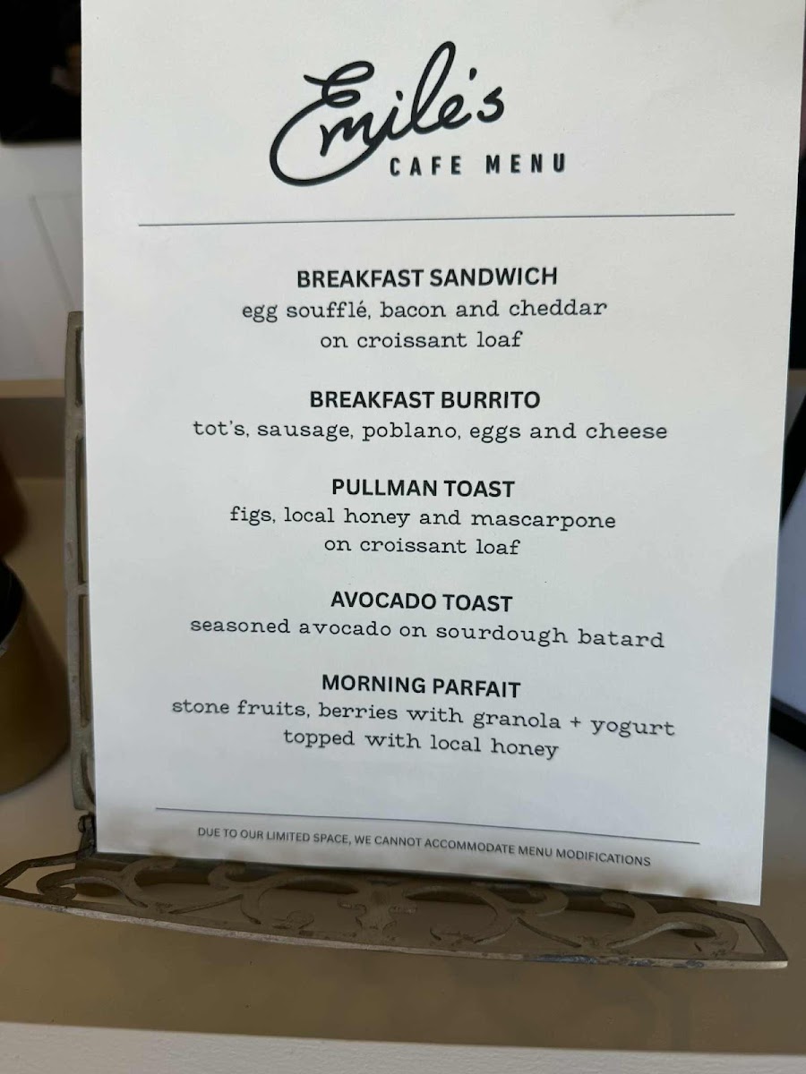 Emile's Cafe Photo Menu 5