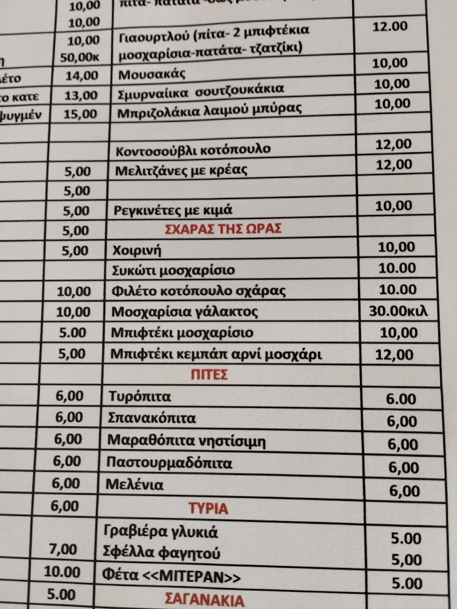 Costas Vassiliadis Tavern Photo Menu 2