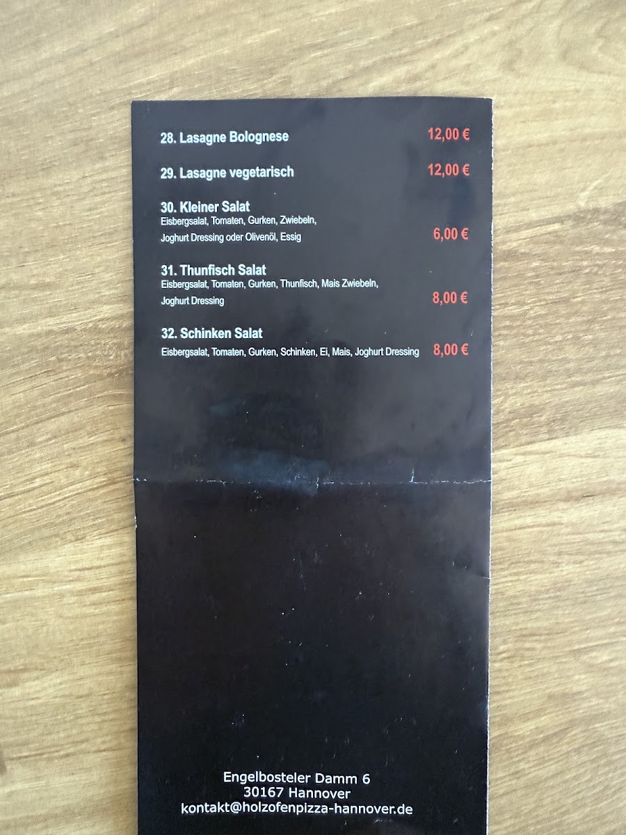 Holzofen Pizzeria Photo Menu 9