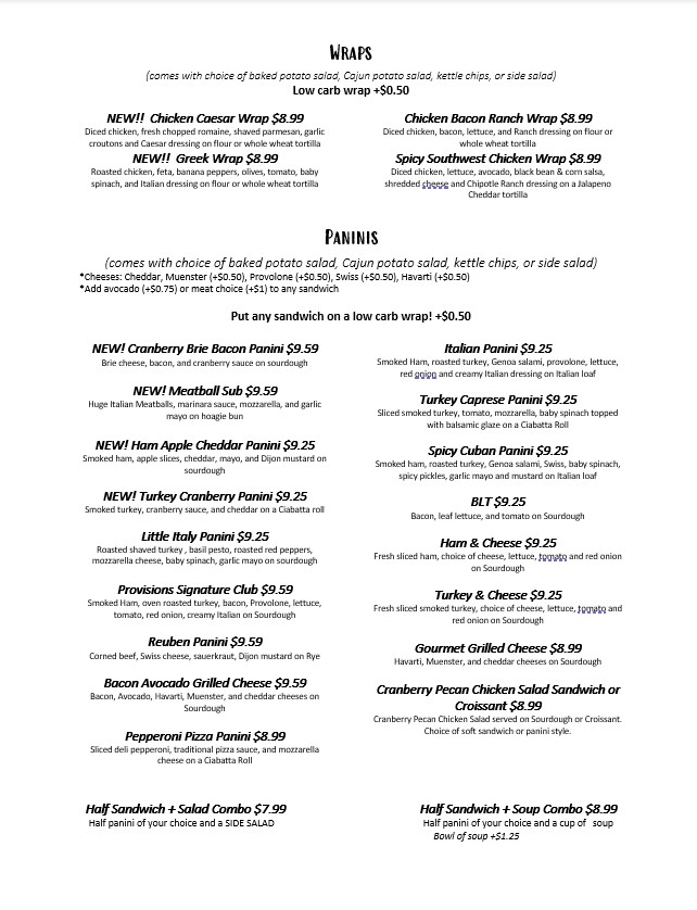 PC Provisions Photo Menu 5