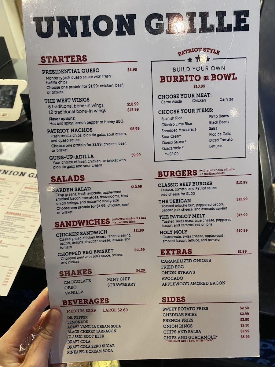 The Union Photo Menu 1