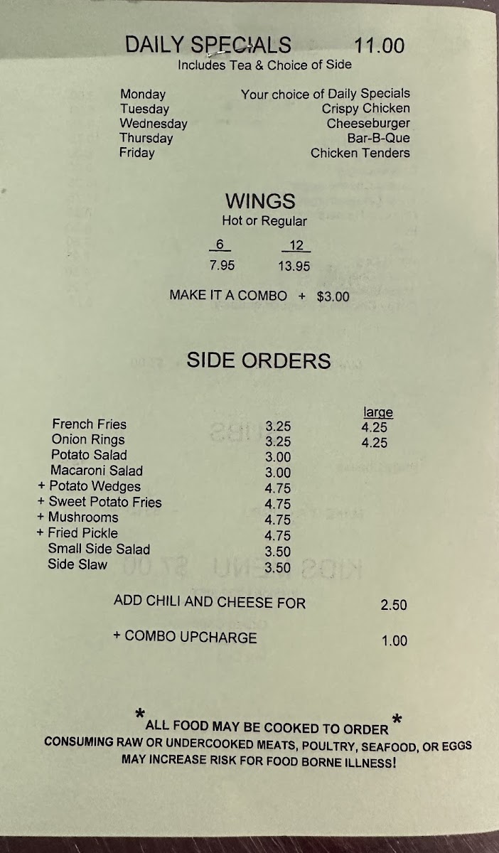 Dixie Grill & Grocery Photo Menu 2