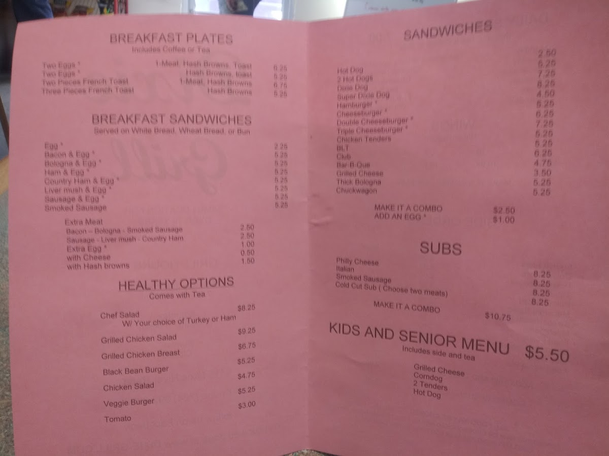 Dixie Grill & Grocery Photo Menu 7