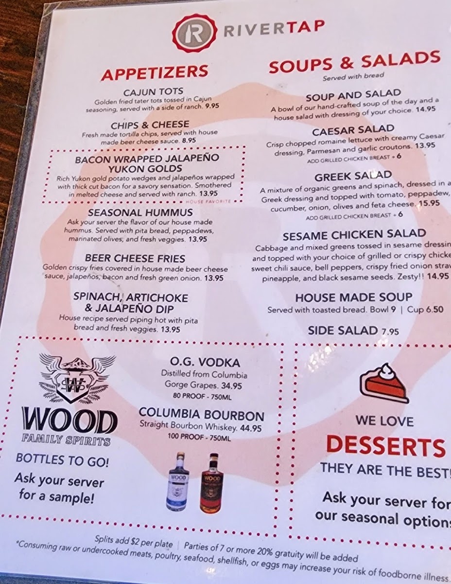 Rivertap Restaurant and Pub Photo Menu 2