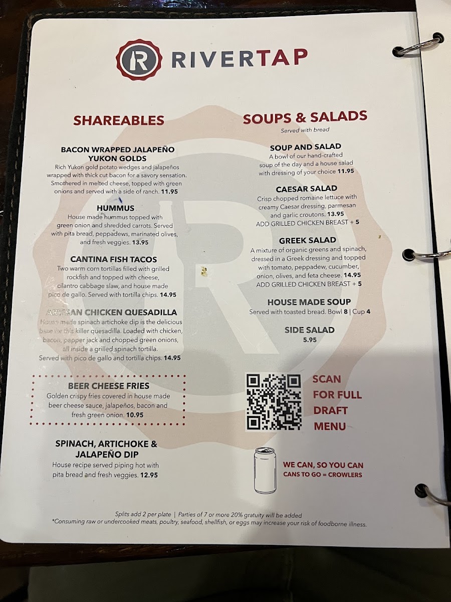 Rivertap Restaurant and Pub Photo Menu 5