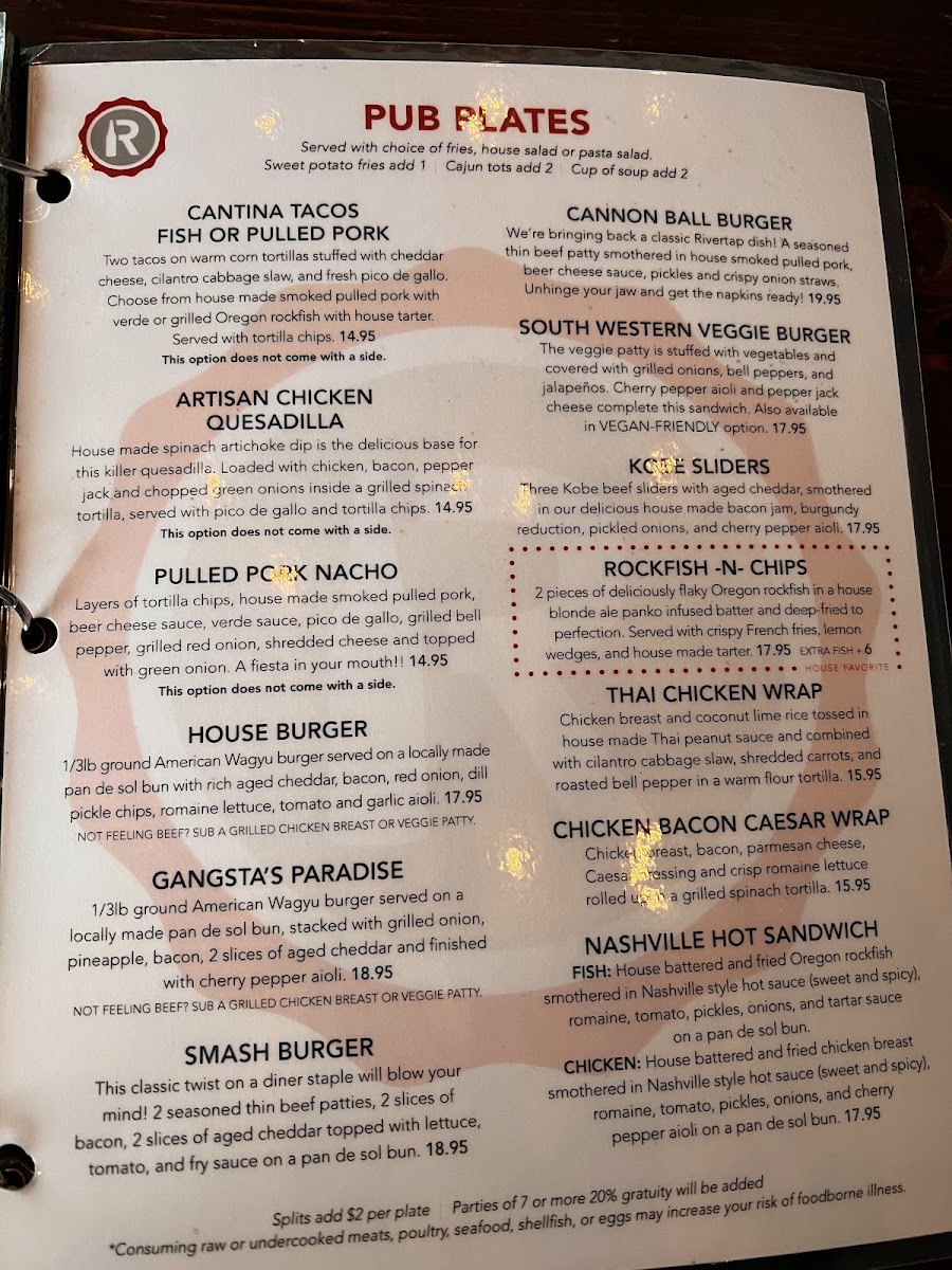 Rivertap Restaurant and Pub Photo Menu 6