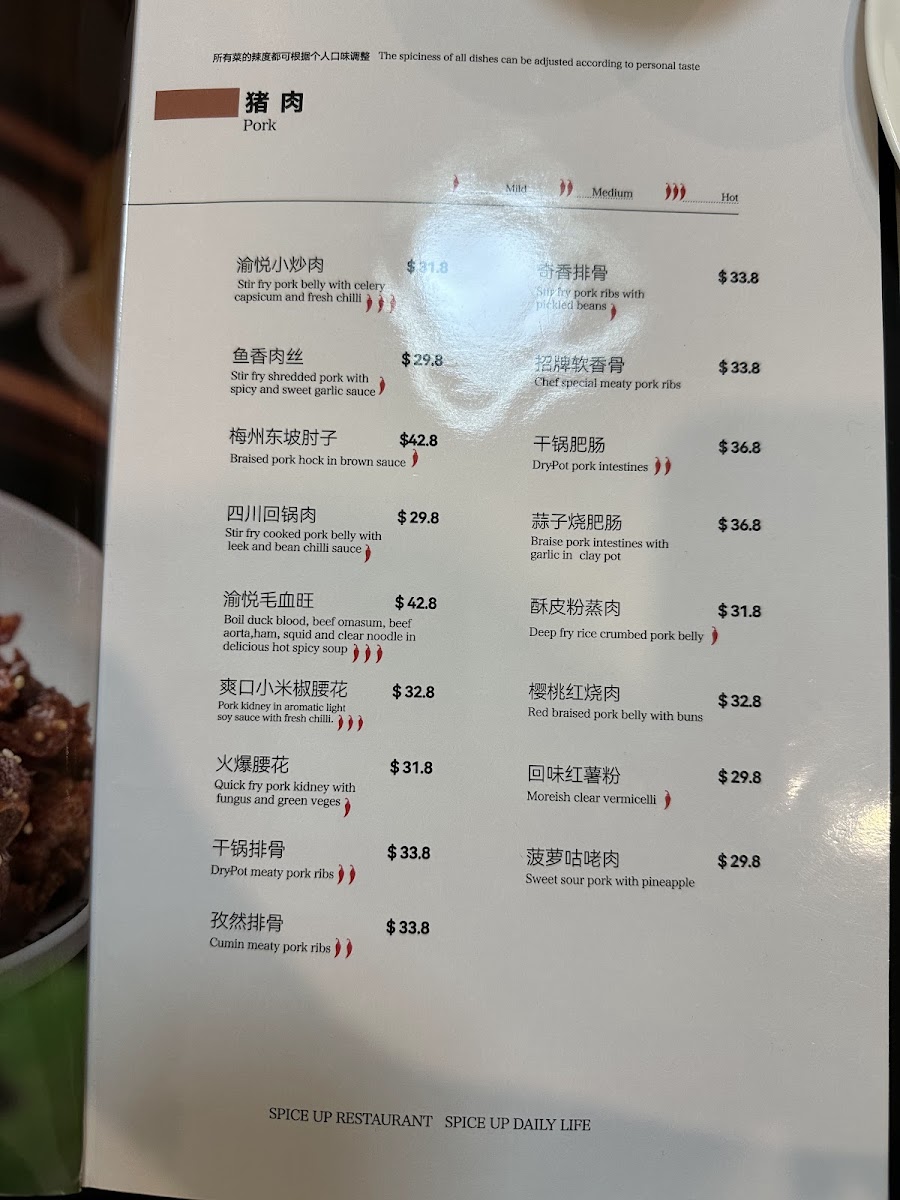 SPICE UP RESTAURANT 渝悦·木桶鱼 Photo Menu 2