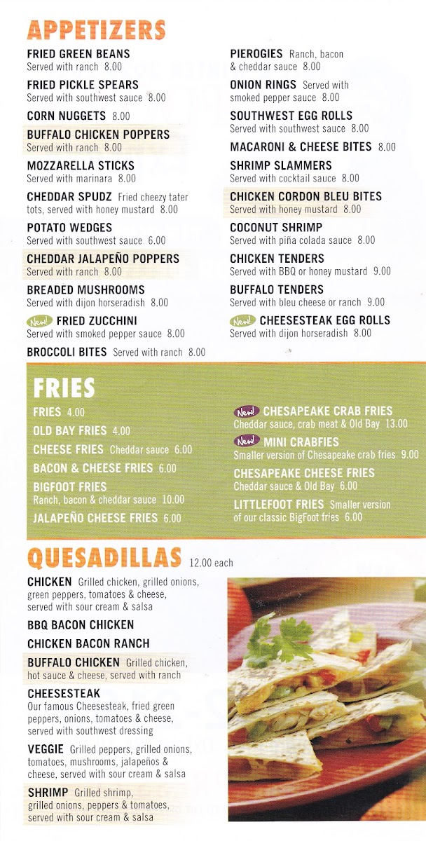 BIGFOOT'S EXPRESS Photo Menu 1