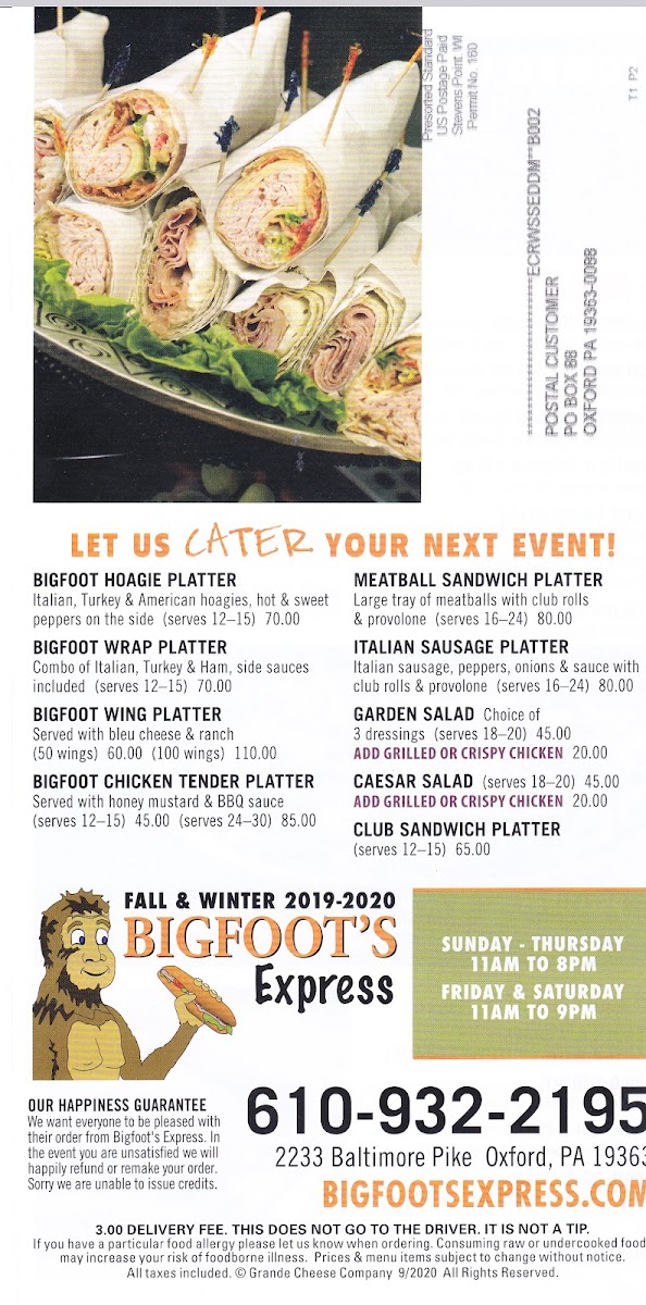 BIGFOOT'S EXPRESS Photo Menu 8