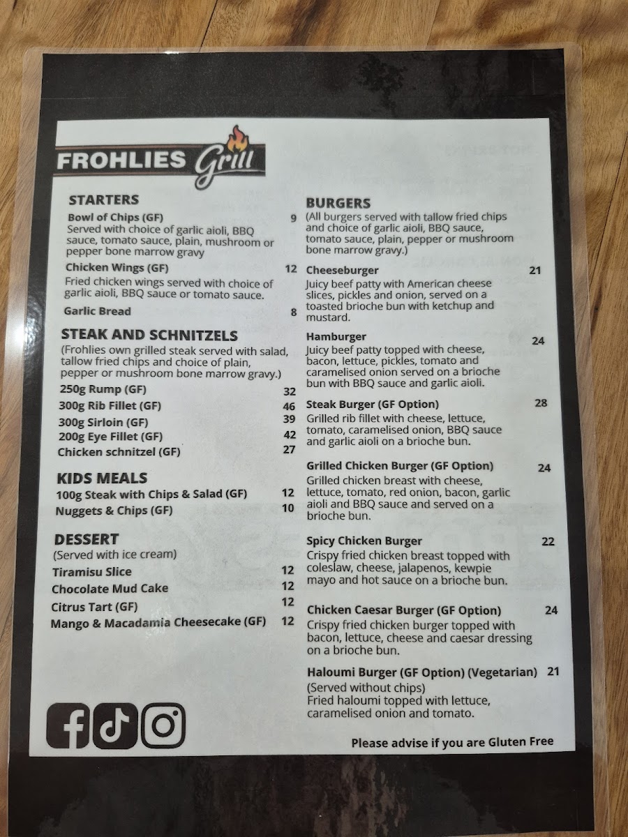Frohlies Grill Photo Menu 3