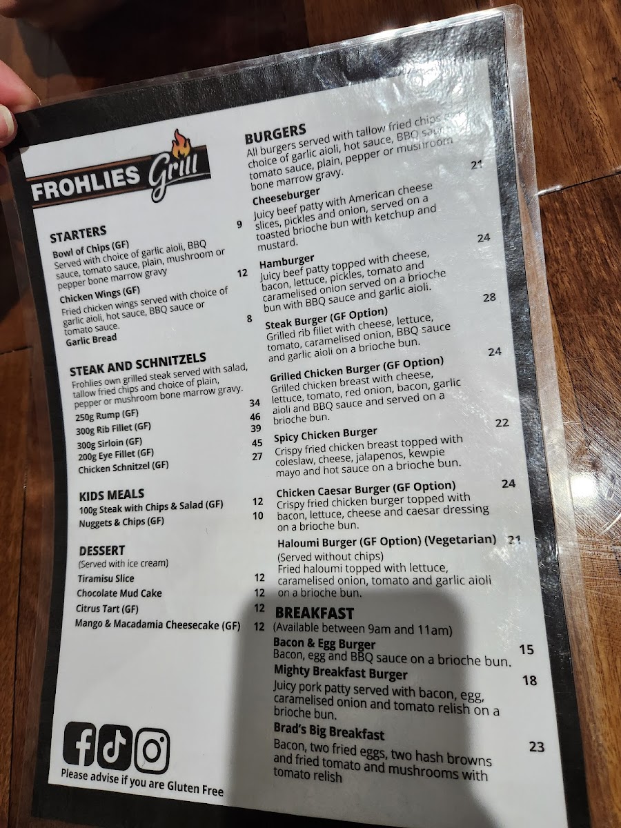 Frohlies Grill Photo Menu 5