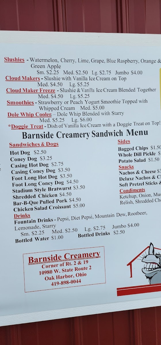Barnside Creamery Photo Menu 2