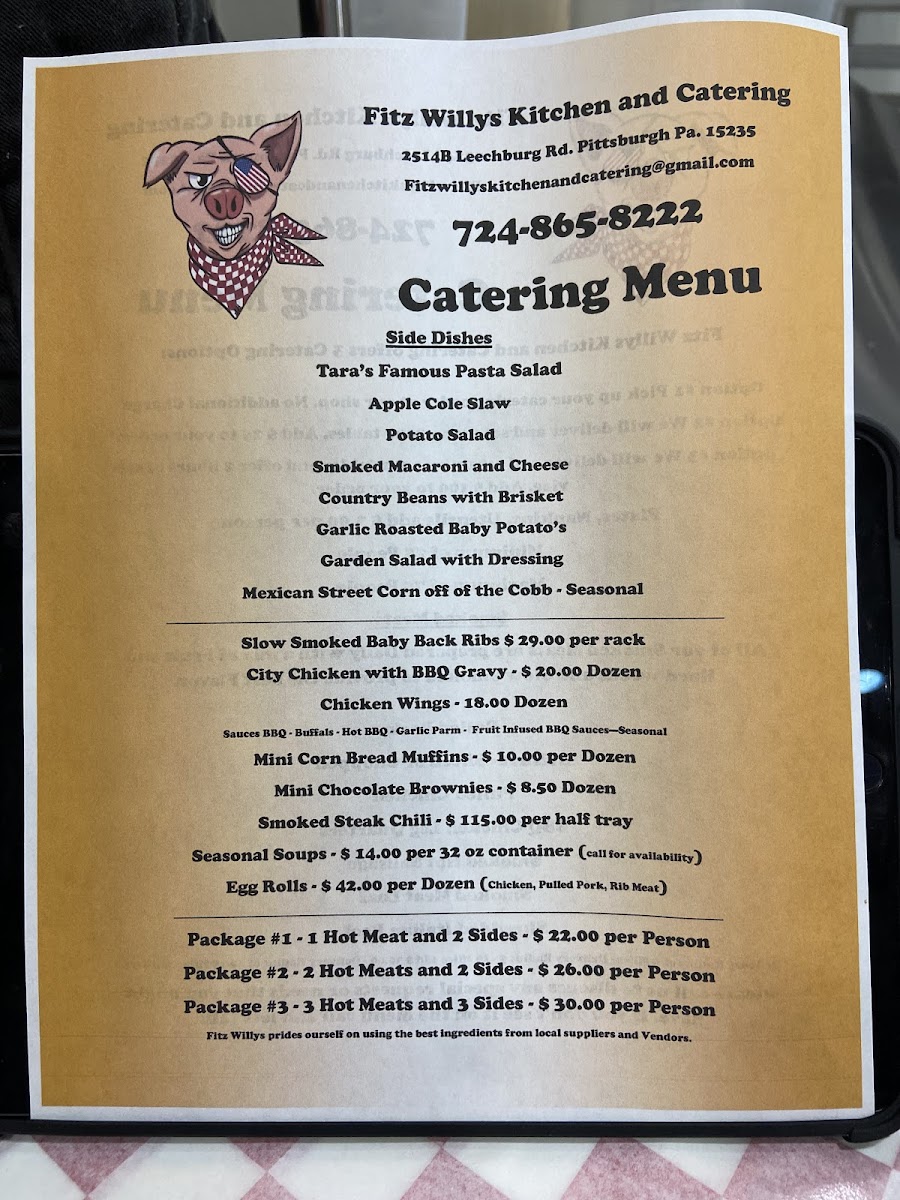 Fitz Willys Kitchen and Catering LLC Photo Menu 2