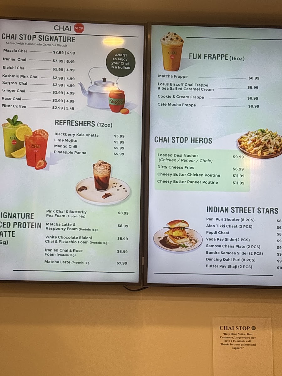 Chai Stop Photo Menu 2